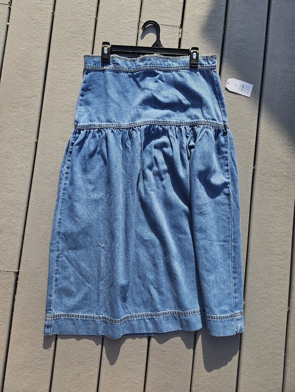 Denim Midi Skirt - Blue